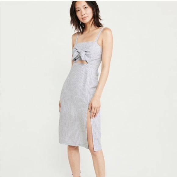 Abercrombie & Fitch Dresses & Skirts - Abercrombie & Fitch Cutout Linen-Blend Midi